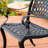 Cast Aluminum Mesh Dining Chairs Of 2 - Black, Strong, For Outdoor Patio Deck Backyard Construction