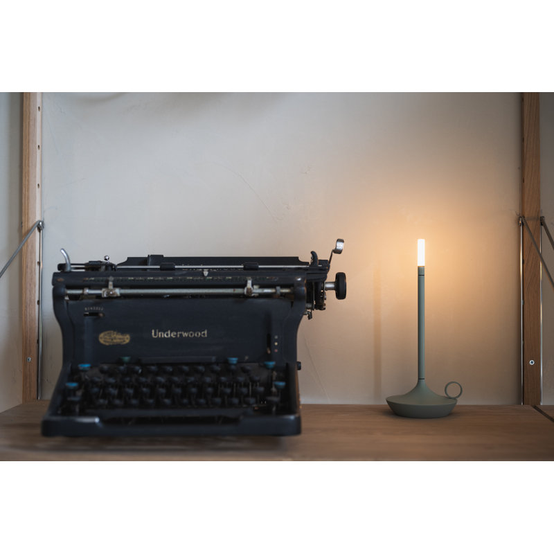 Candle-Inspired Portable Rechargeable Lamp - Wick, Sage Green, 10.2" H x 4.7" W x 4.7" D