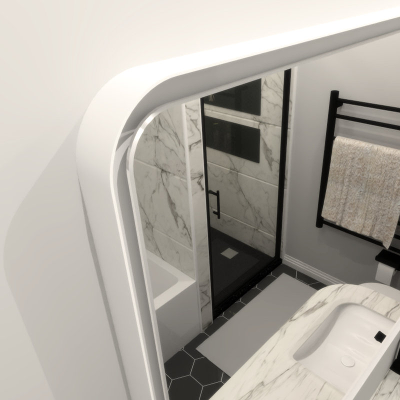 Miroir rectangulaire 40 x 32 avec brouillard illuminé avec haute luminosité et cadre en fer blanc de qualité supérieure