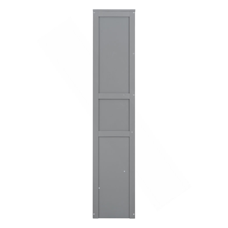 Grand lit escamotable mural avec tablettes, gris