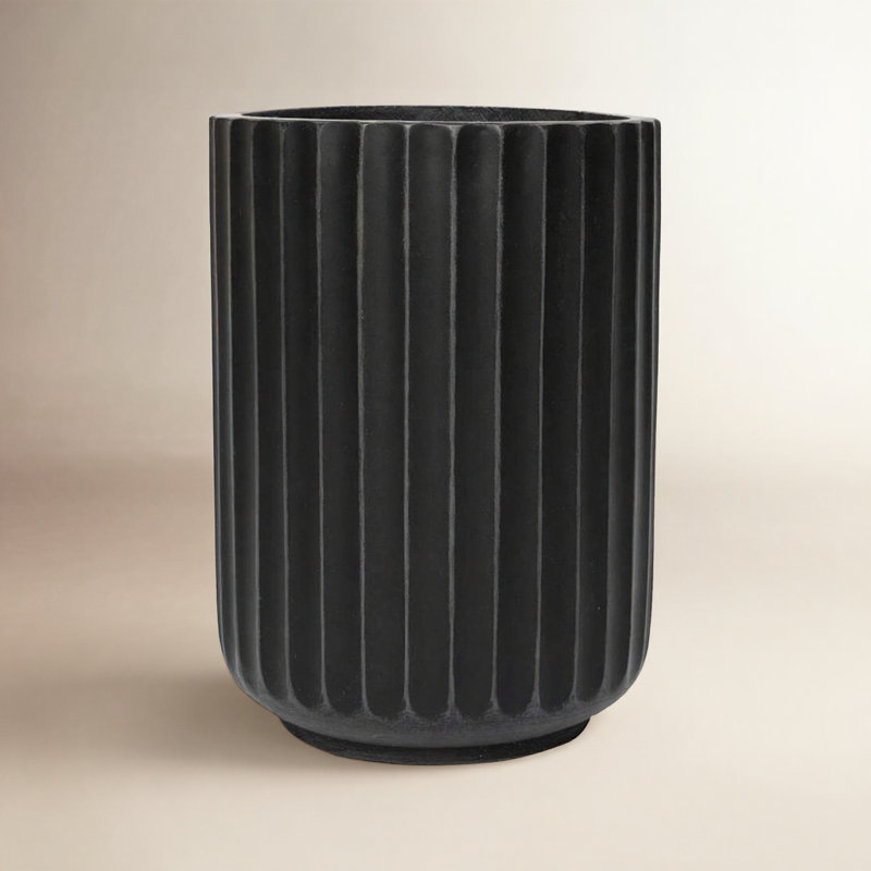 Pot de fleurs Allenville Fiberstone, Noir, H 19 po x l 14 po x P 14 po