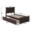Lit plateforme en bois massif avec pied de lit et gigogne assortis Ralls-966668788-966668789