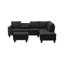 Canapé modulaire en forme de L avec porte-gobelet - Noir - Droite