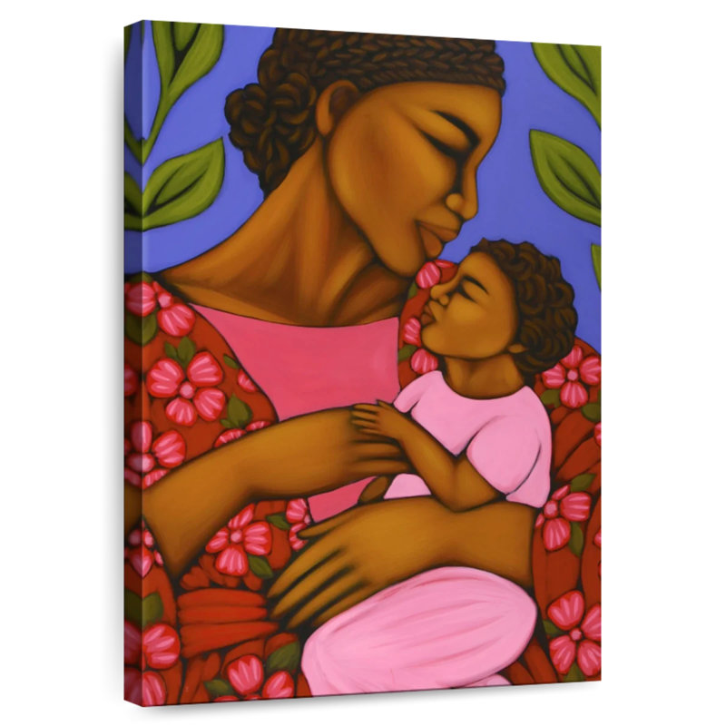 Lelend, mère africaine et bébé, H 51 po x l 34 po