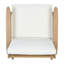 Chaise d'appoint d'extérieur en bois d'acacia Finlor Mid-Century avec coussins hydrofuges et accoudoirs ergonomiques-130695196