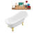 61" Streamline Clawfoot Soaking Acrylic Bathtub With Drain, Clawfeet, and Bamboo Tray-63425094-76696979