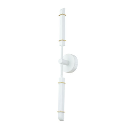 Applique murale Concco 2 LT en laiton satiné et blanc mat Kalco