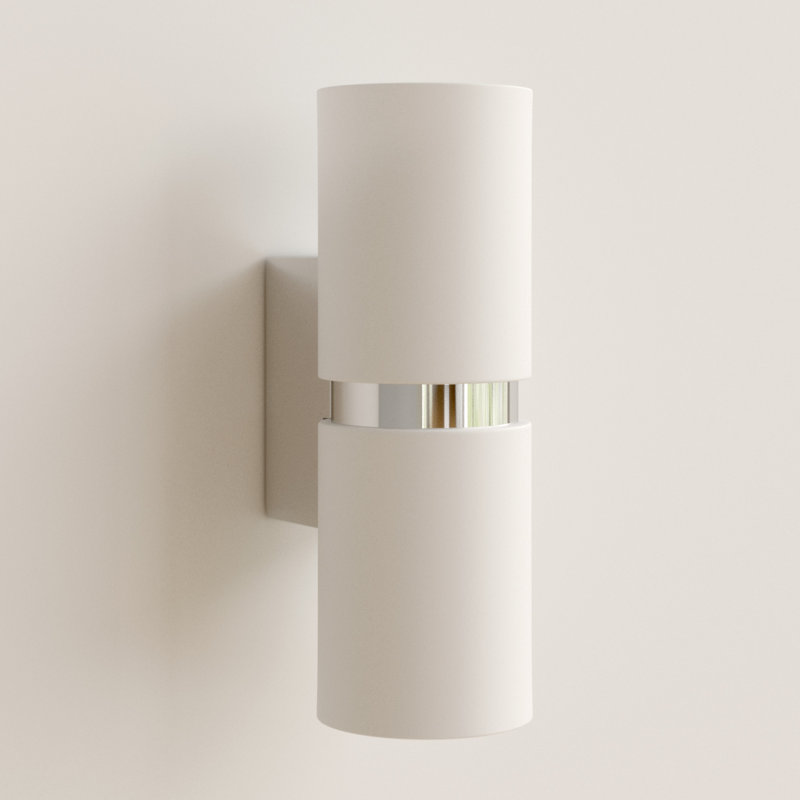 Haleigh Steel Wallchiere, Chrome Shade/White Frame