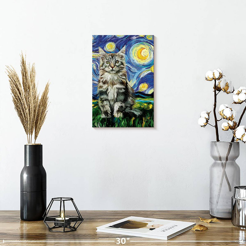Brampt MaineCoon Kitten Starry Night, 12" H x 8" W