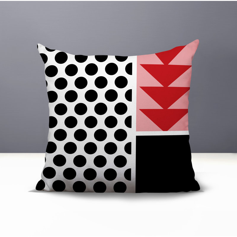Oreiller carré réversible intérieur / extérieur Snazzy, Carré 20 po, Rouge