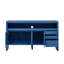 Buffet 60 po à 3 portes en placage de frêne massif avec tiroirs, semi-polyvalent, polyvalent, pieds de support centraux, idéal pour le vestibule, le salon, le rangement, le rangement en bois naturel de 60 po-1456843459