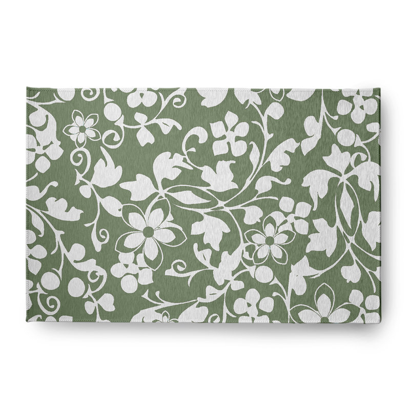 Chenille Floral Indoor Rug, Rectangle 4' x 6'