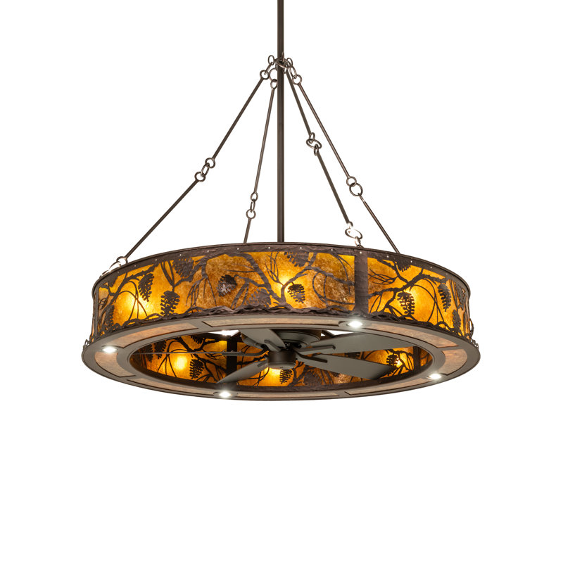 56" Wide Whispering Pines Chandel-Air, 10" H x 56" W x 56" D, Mahogany Bronze