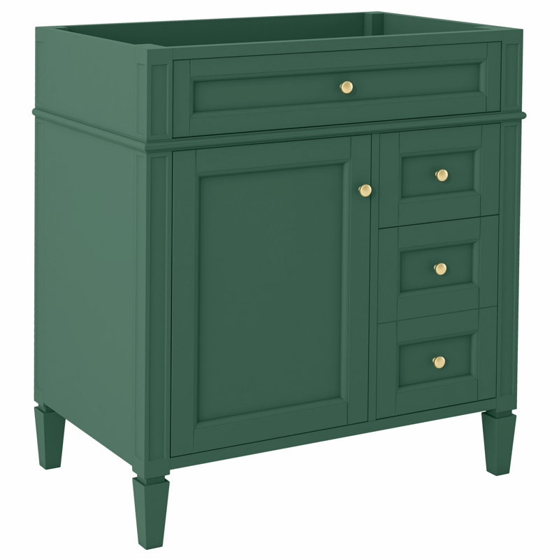 Armoire de rangement de salle de bain avec 2 tiroirs et un tiroir basculant, Vert