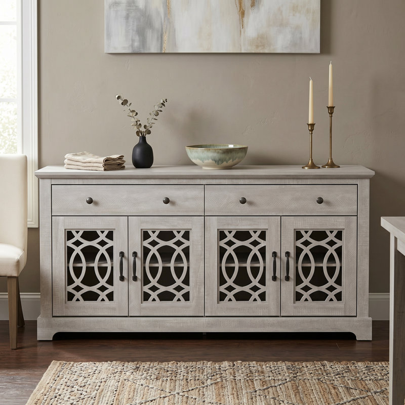 Allivia 58.7" Wide 4 Drawer Sideboard, Dusty Gray Oak