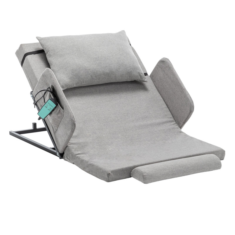 Electric Adjustable Bed Backrest With Safety Rails - 300 Lbs Capacity, 4-68° Lift Range, Machine Washable Cover - Ideal For Elderly, Pregnancy, Patient Care & Mobility Assistance