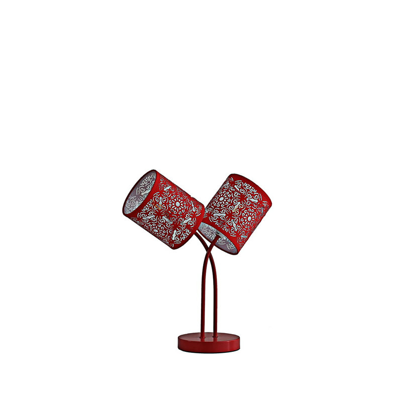 Lampe de table moderne en métal rouge avec abat-jour Uno-Fitter