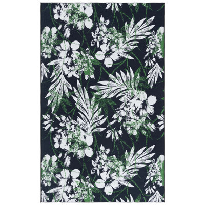 Tapis noir / vert Amalea 825