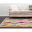 Tapis bleu clair / rose / brun clair / jaune en laine touffeté à la main Lonniet Deedgra-22568033
