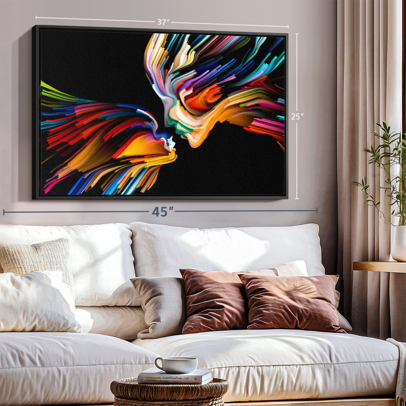 Impression sur toile abstraite Love, H 25 po x l 37 po