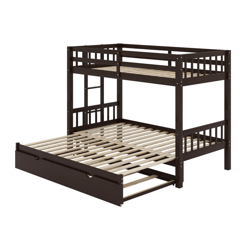 Twin Over Pull-Out Bunk Bed With Trundle, Espresso