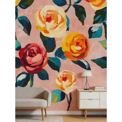 Peel And Stick Wallpaper With Watercolor Floral Pattern - Removable Self-Adhesive Vinyl For Walls, Furniture, And Home Decor