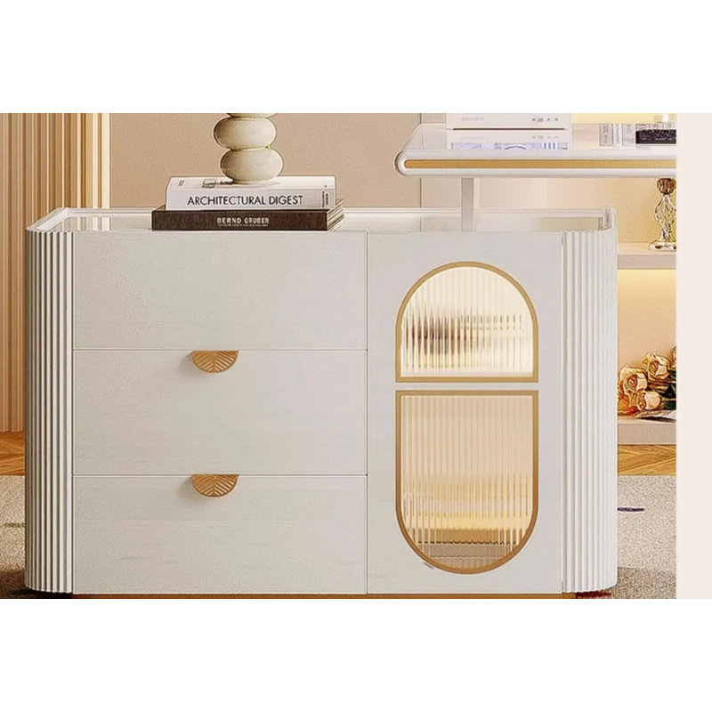 Ashtrid Executive Desk, Right Hand Facing, White