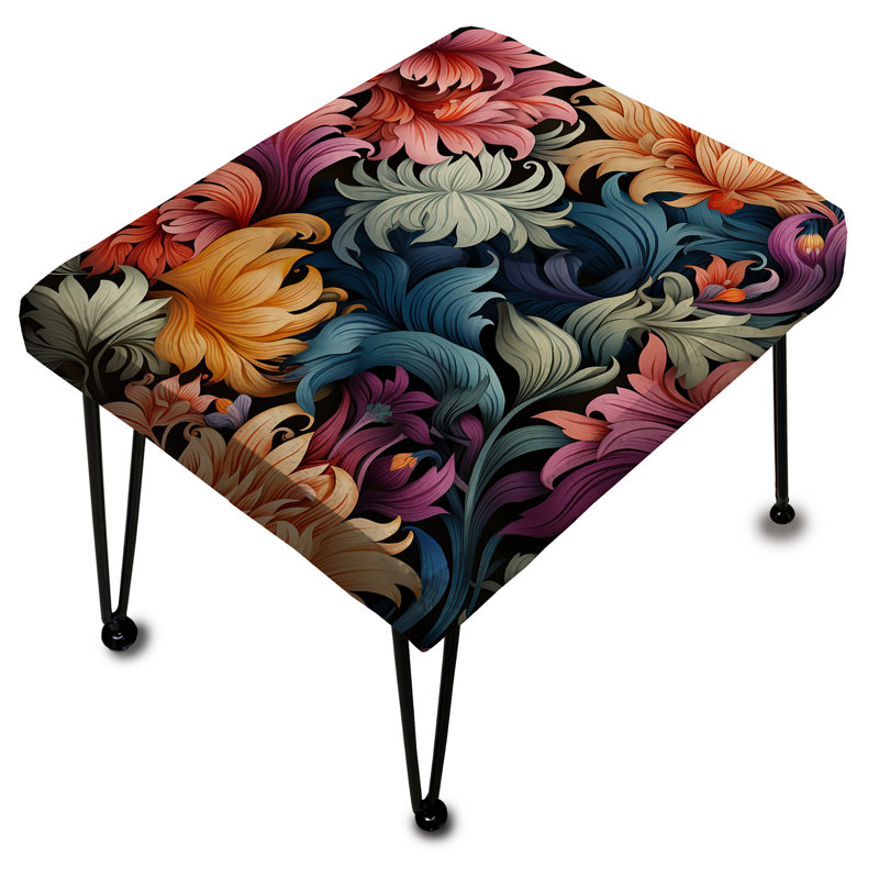 Bouquet Brilliance Damask Medley - Repose-pieds rectangulaire damassé