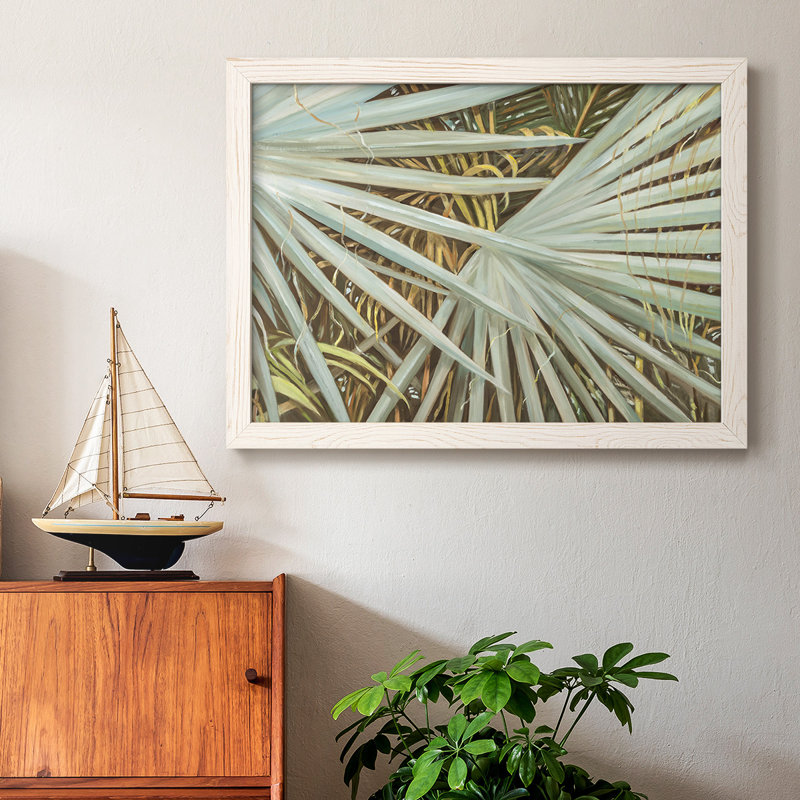 " Suave Fronds ", White Single Picture Framed, 18" H x 26" W x 1.5" D