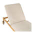 Chaise longue d'extérieur Riviera avec roulettes et coussin, structure en bois d'acacia en teck clair et beige (ensemble de 2)