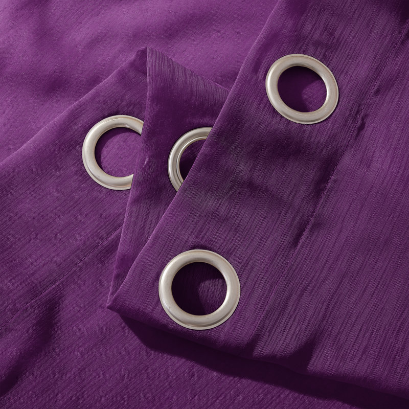 Paire de rideaux semi-transparents en polyester Makeira, Mauve, 2 panneaux