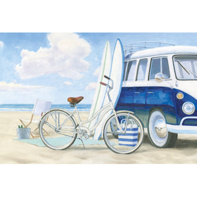 "Beach Time I No Baskets" by James Wiens Mixed Media Beach & Ocean Painting Print 