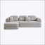 Canapé modulaire désossé de 104 po avec méridienne, siège profond et canapé en mousse à mémoire de forme en chenille pour salon et chambre à coucher, aucun assemblage requis-961399475