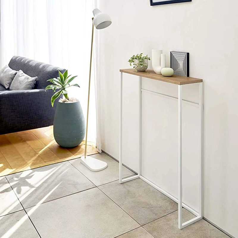 Console mince Yamazaki Home Tower, 32 po - Acier, Blanc