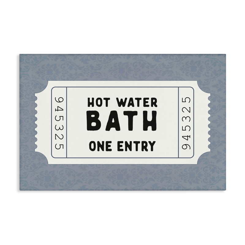 Retro Bathroom Ticket Canvas, design by Lettered and Lined, 30" H x 45" W