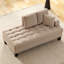 2 pieces 64" Deep Tufted Upholstered Textured Fabric Chaise Lounge