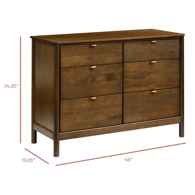 Bondi 6 Drawer Double Dresser, Brown