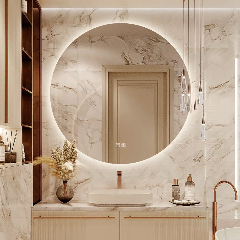 Miroir de salle de bain Naliyah, 40 po x 40 po