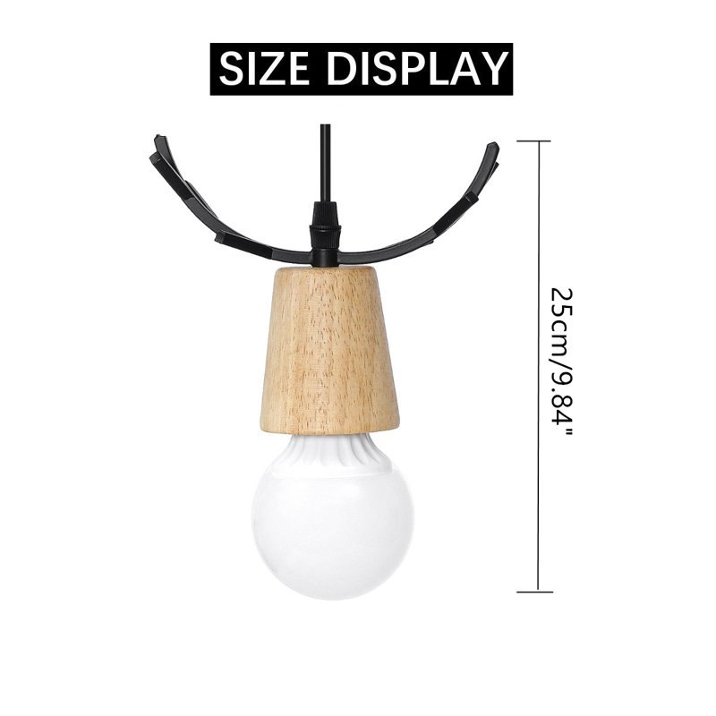 Luminaire suspendu à 1 lumière DEL avec accents en bois Newlin