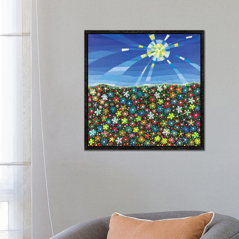 Meadow by Imogen Skelley - Painting on Canvas, 66.04cm H x 66.04cm W x 3.81cm D, Black Framed