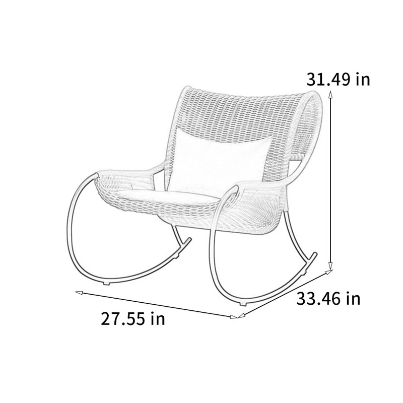 Comfortable pressure-relieving rocking chair, Black