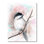 Petit oiseau blanc avec une tête noire sur une branche - peinture sur toile