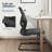 Laceymay Office Desk Chairs, Ergonomic Mesh Executive Computer Chairs with Sled Base, Flip-Up Arms-1302788645