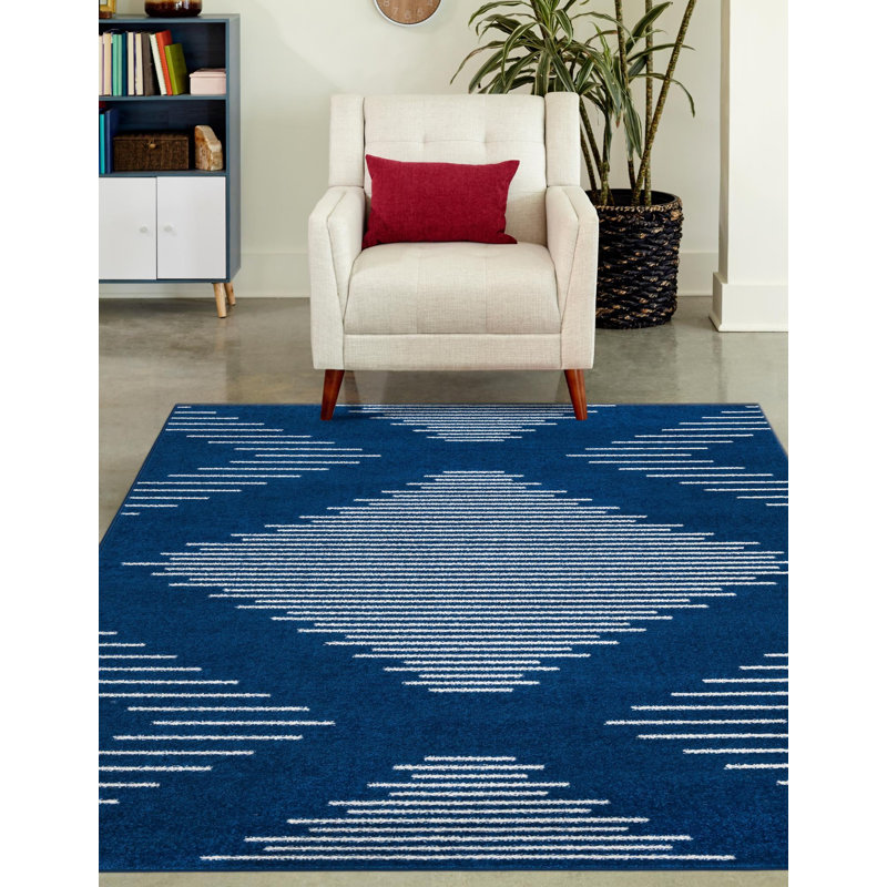 Geometric Indoor Rug, Round 4'