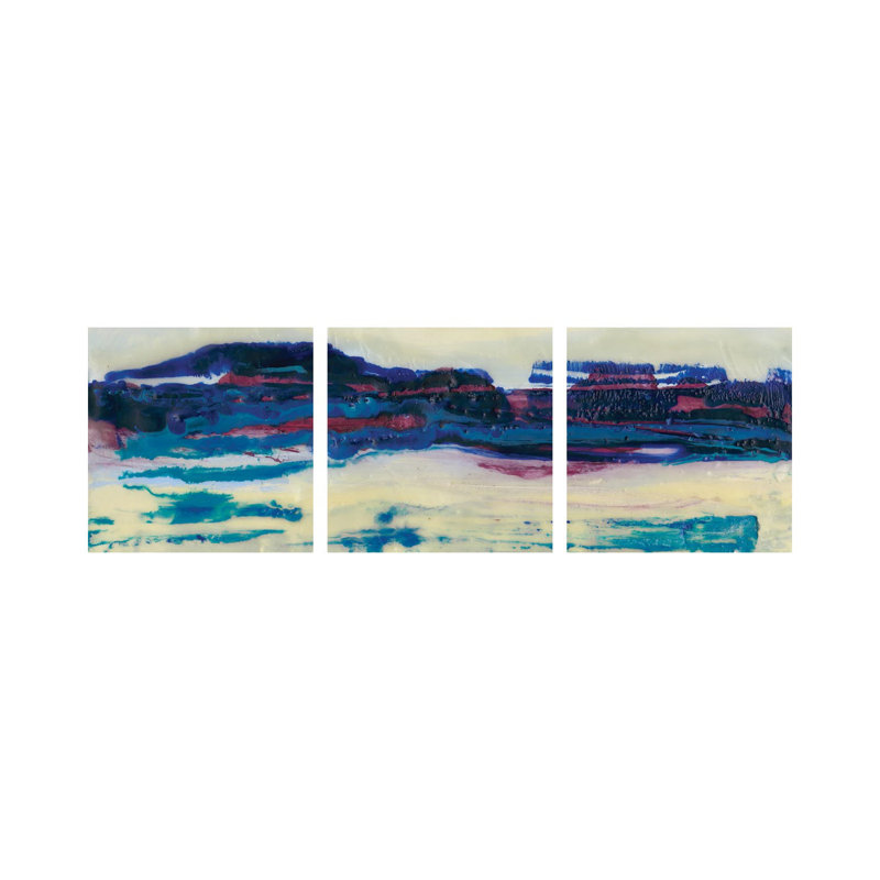 «Vibrant Horizon I», ensemble d'art mural sur toile tendue (ensemble de 3)