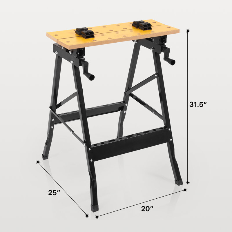 Établi de table de travail pliable portatif avec hauteur réglable, plateforme inclinable, règle et rapport