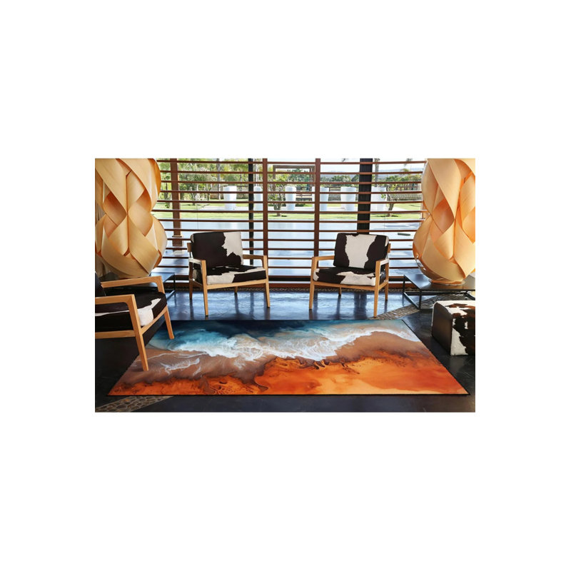 Tapis lavable Beach Sandy Sea, Tapis de couloir 3 pi 4 po x 9 pi 11 po