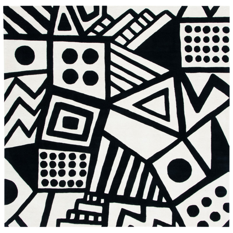 Chehalis Hand Tufted New Zealand Wool Abstract Rug, Square 7'