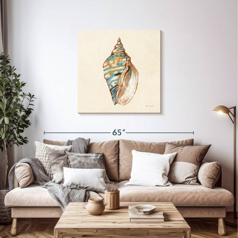Aletra Coastal Teal Seashell III, 36" H x 36" W