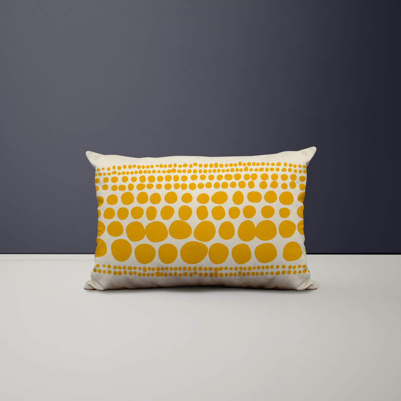 Ikom Polyester/Polyester Blend Lumbar Rectangular Indoor/Outdoor Pillow Cover & Insert, Yellow